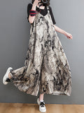 Momentlover Vintage  Printed Loose Wide Leg  Overalls