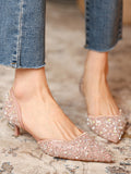 Momentlover Shiny Rhinestone Pumps
