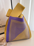 Momentlover Casual Knitting Printed Bags Accessories Handbags