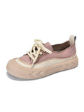Momentlover Lace-Up Contrast Color Platform Shoes Casual Shoes