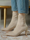 Momentlover Zipper Split-Joint Pointed-Toe Sock Boots Boots