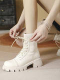 Momentlover Split-Joint Lace-Up Dr. Martens Boots Boots