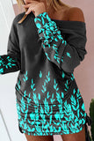 Momentlover Sexy Print Patchwork Draw String Fold O Neck One Step Skirt Dresses(6 Colors) YR6241