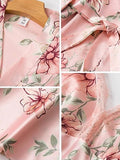 Momentlover Five Pieces Thin Floral Pajama Set