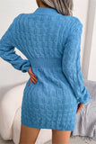 Momentlover Fashion Casual Solid Patchwork O Neck Long Sleeve Dresses YR6246