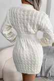Momentlover Fashion Casual Solid Patchwork O Neck Long Sleeve Dresses YR6246