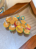 Momentlover Flower Shape Colorful Drop Earrings