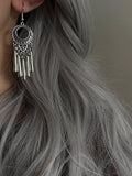 Momentlover Tasseled Geometric Drop Earrings