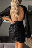 Momentlover Sexy Solid Backless Slit V Neck Wrapped Skirt Dresses RH9512