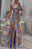 Momentlover Elegant Floral Slit Evening Dress Dresses RH9524
