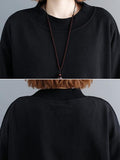 Momentlover Casual Pocket Long Sweatshirt Short Dress