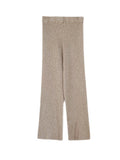 Momentlover Urban Loose Solid Round-Neck Split-Side Sweater& Wide Leg Pants Suits