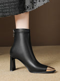 Momentlover Square-Toe Split-Joint Pumps Boots