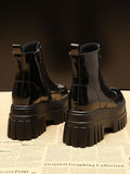 Momentlover Split-Joint Lace-Up Platform Shoes Dr. Martens Boots Boots