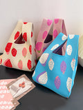 Momentlover Woven Contrast Color Handbags Bags