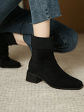 Momentlover Zipper Square-Toe Split-Joint Boots