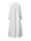 Momentlover Striped Buttoned Plus Size Loose Lapel Shirt Dress Maxi Dresses