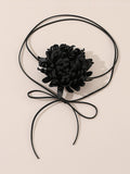 Tied Three-Dimensional Flower Solid Color Necklaces Accessories