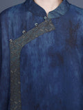 Momentlover Original Floral Print Split-Joint Stand Collar Maxi Dress