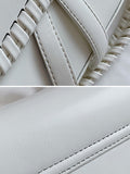 Momentlover Urban Split-Joint Solid Color PU Shoulder Bag Saddle Bag