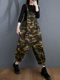 Momentlover Original Camouflage Elasticity Harem Denim Overalls