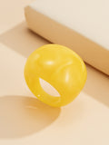Momentlover Original Solid Color Geometric Resin Rings Accessories