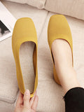 Momentlover Solid Color Breathable Flat Shoes