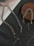 Stylish Selection Two Pieces Chains Bracelet Accessories + Necklaces Accessories