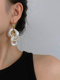 Momentlover Stylish Statement Chains Geometric Earrings