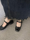 Momentlover Split-Joint Round-Toe Round Cut Mary Janes