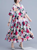 Momentlover Original Floral Round-Neck Dresses