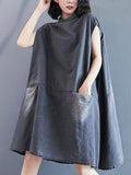 Momentlover Original Split-Joint With Pocket Denim Dress