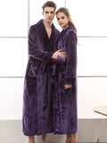 Momentlover Comfortable Solid Bandage Pajama Robe