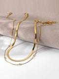 Solid Color Snake Chain Double Layered Necklaces Accessories