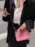 Momentlover Woven Solid Color Handbags Bags