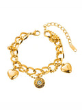 Momentlover Heart Shape Geometric Chains Adjustable Bracelet Accessories