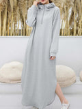 Momentlover Simple Loose 2 Colors Long Dress
