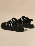 Momentlover Round-Toe Hollow Sandals Gladiators