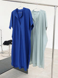 Momentlover Original Solid Round-Neck Shirt Dress
