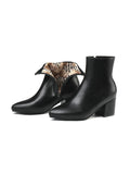 Momentlover Split-Joint Ripped Pointed-Toe Pumps Chelsea Boots