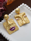Momentlover Embossed Asymmetric Earrings Accessories