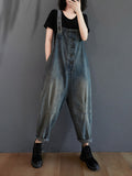 Momentlover Original Solid Elasticity Denim Jumpsuits