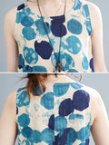 Momentlover Polka-Dot Sleeveless Loose Round-Neck Maxi Dresses