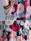 Momentlover Original Floral Round-Neck Dresses