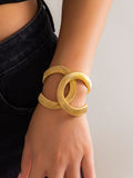 Momentlover Solid Color Snake Chain Hollow Geometric Bracelet Accessories
