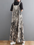 Momentlover Vintage  Printed Loose Wide Leg  Overalls