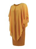 Momentlover Split-Joint Solid Color See-Through Gauze Loose Half Sleeves Mini Dresses