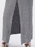 Momentlover Urban Loose Solid Color Tied Pleated Top&V-Back Vest Dress Two Pieces Set