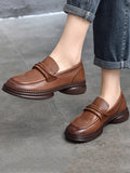 Momentlover Square-Toe Solid Color Round-Toe Shoes
