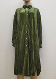 Momentlover 2622 Womens Ins Temperament Skirt Fashion Button Long Seeve Shirt Dress Green LY1977